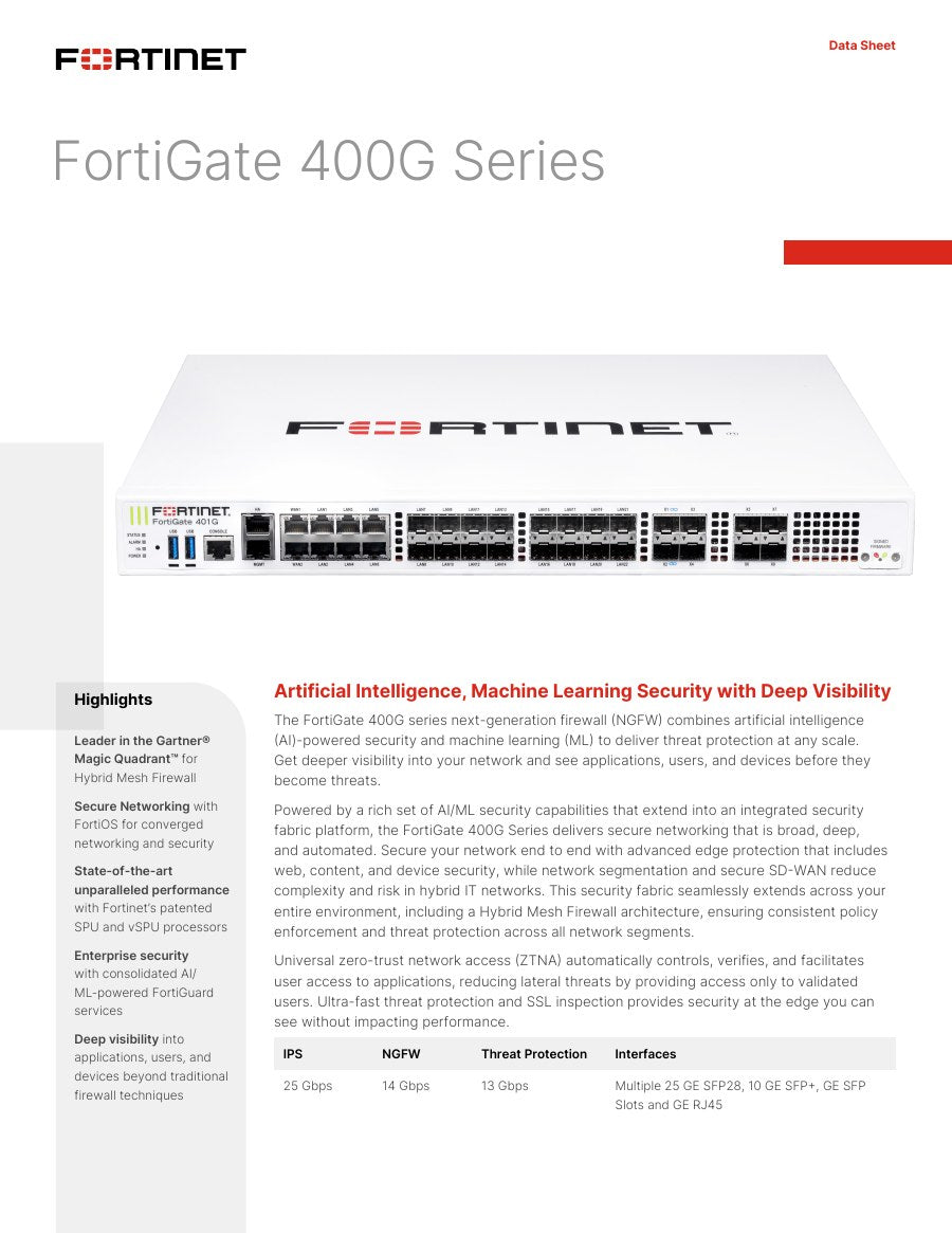 FortiGate-400G datasheet thumbnail